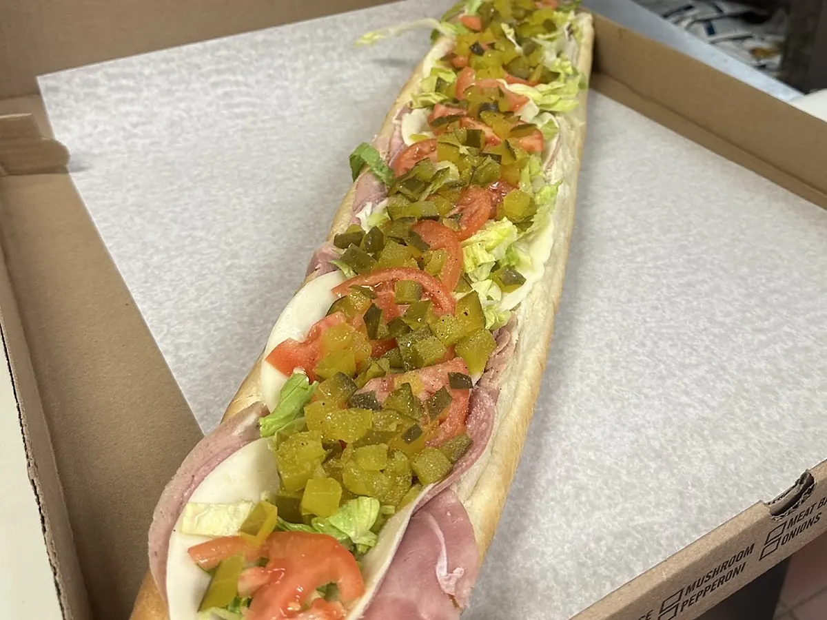 Large Italian sub loaded with cold cuts