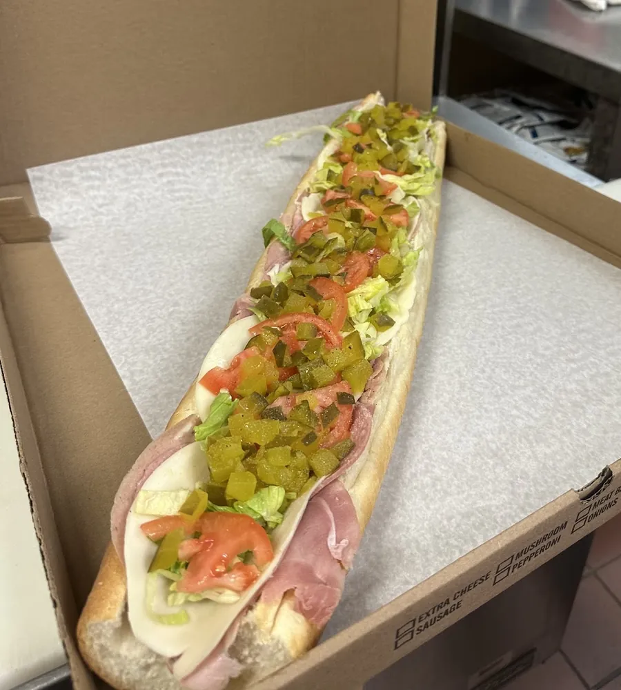 Large Italian sub loaded with cold cuts